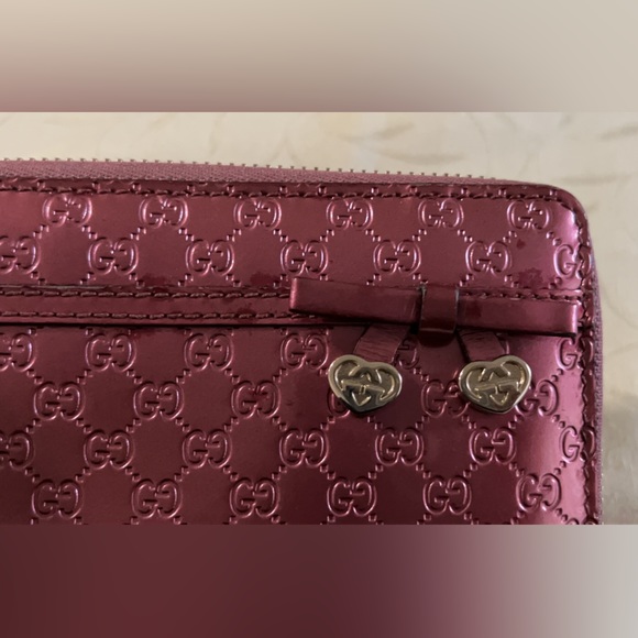 Gucci Patent Zip around GG Micro Guccissima Long Wallet - Picture 7 of 16